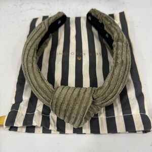 Lele Sadoughi Olive Corduroy Knotted Headband